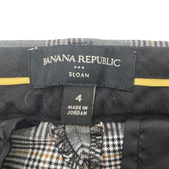 Banana Republic Sloan Plaid Tailored Pants Womens Size 4 Gray Check Career - Picture 7 of 16